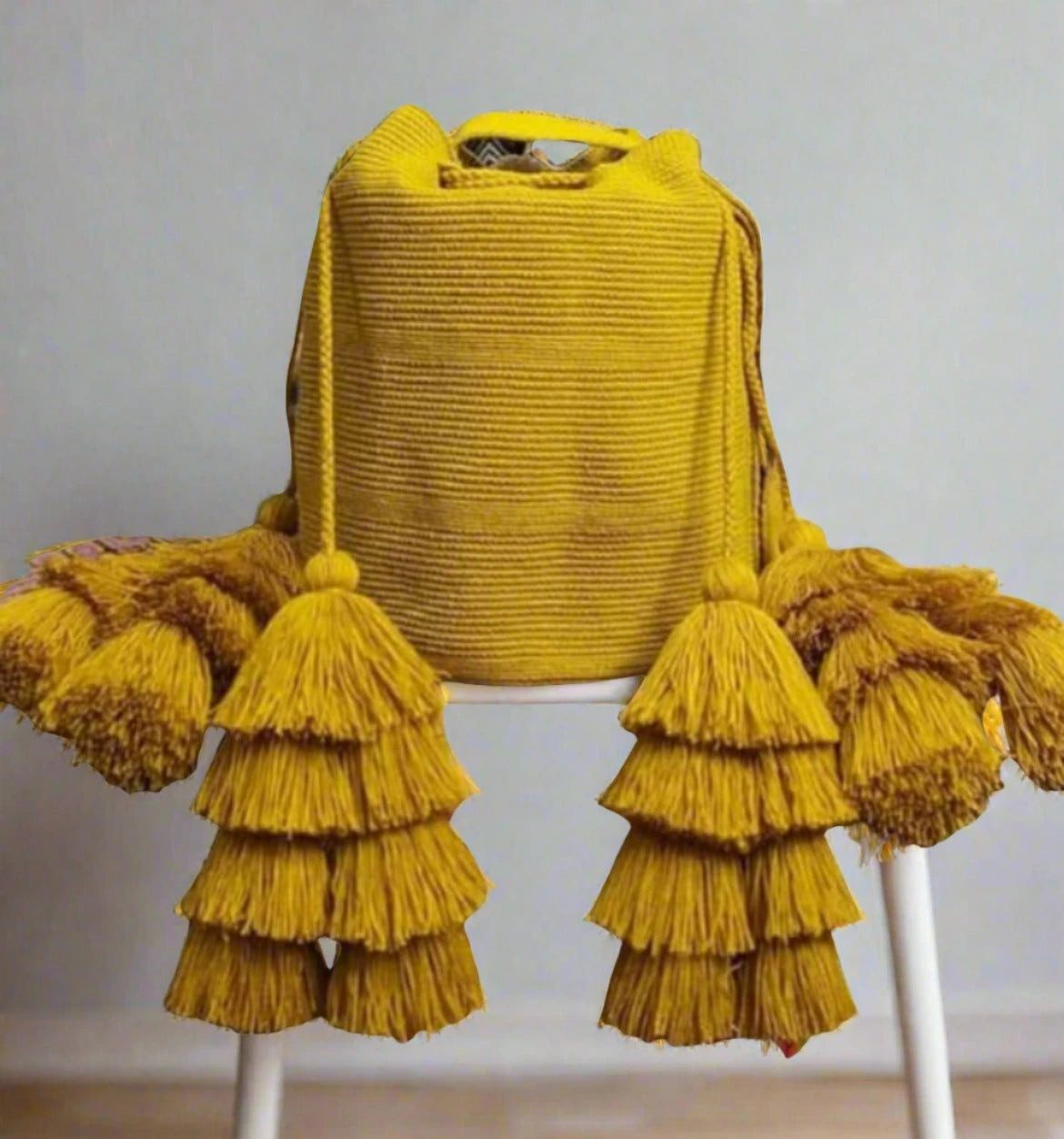 Golden Harvest Bag - Radiate Boldness with Vibrant Tassels